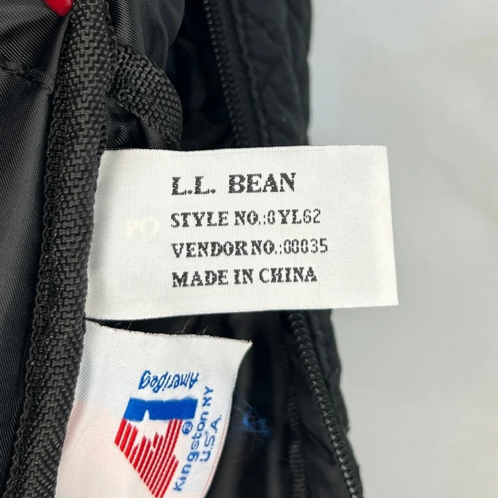 L.L. Bean Quilted Sling Backpack Black Ergonomic Travel Hiking Medical Vtg‎
